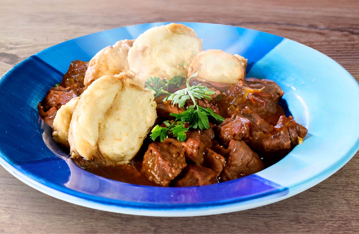  Beef Chuck Stew with Maize Meal Dombolo (with Nyala)