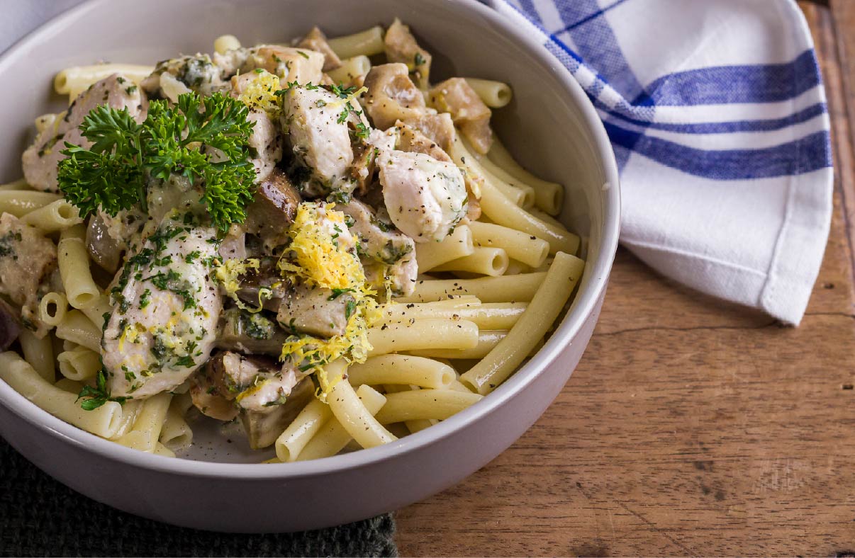 Lemon Aubergine Chicken Mac (with Sunblest)