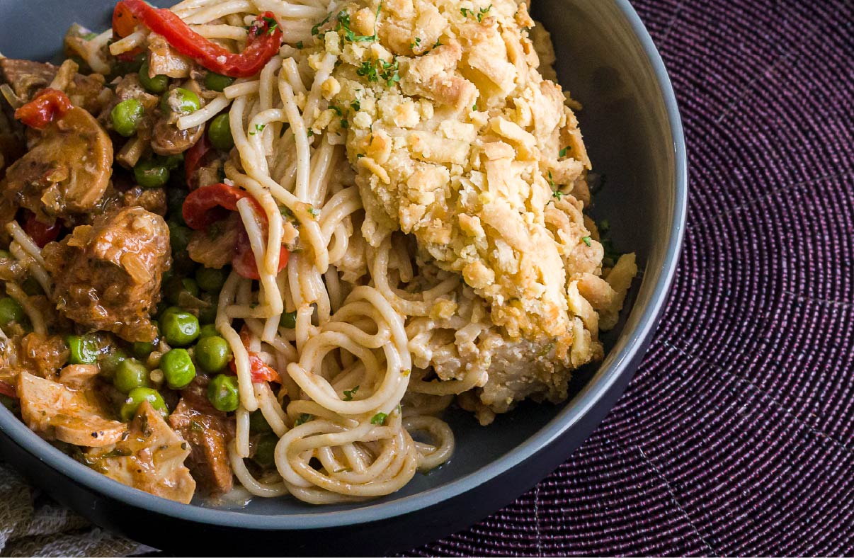 Spaghetti Beef & Mushroom Pie (with Sunblest)
