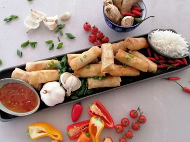 Chilli, Chicken and Rice Spring Rolls