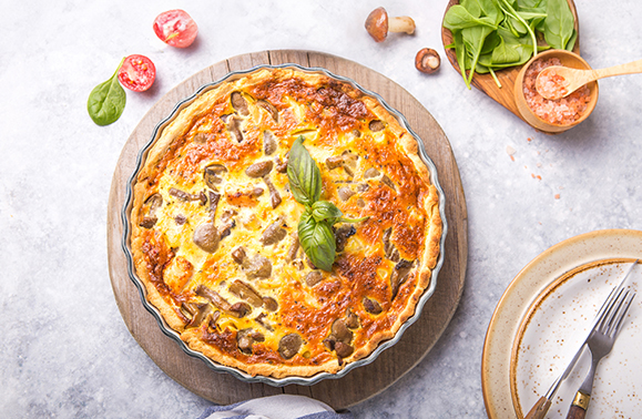 Mushroom and Bacon Quiche